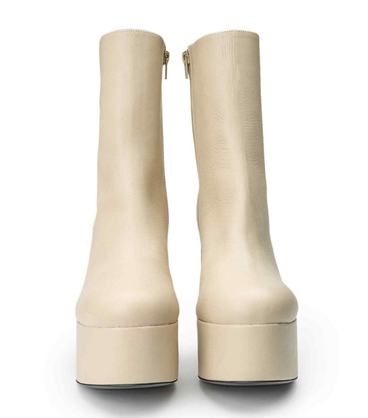 Botas Plataforma Tony Bianco Tyra Vanilla Venice 12cm Amarillo Claro | PEQCS93903