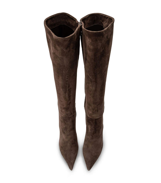 Botas de Tacon Tony Bianco Apollo Espresso Suede 10.5cm Chocolate | BPESO68617