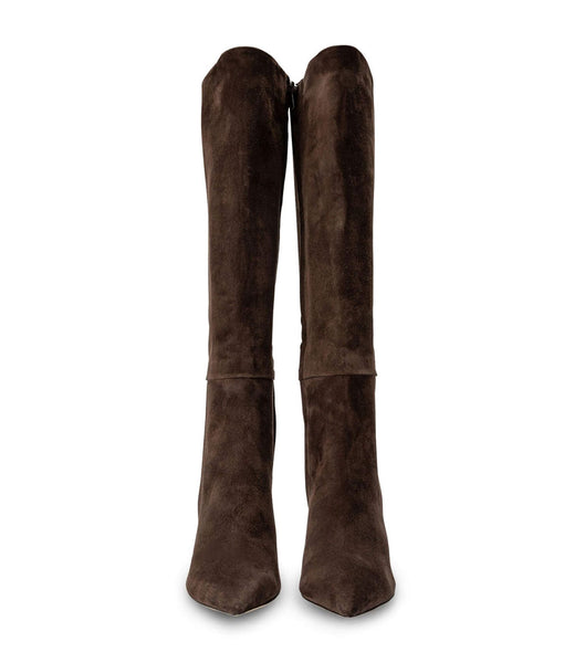 Botas de Tacon Tony Bianco Apollo Espresso Suede 10.5cm Chocolate | BPESO68617