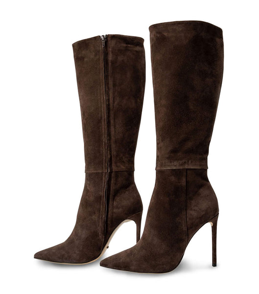 Botas de Tacon Tony Bianco Apollo Espresso Suede 10.5cm Chocolate | BPESO68617