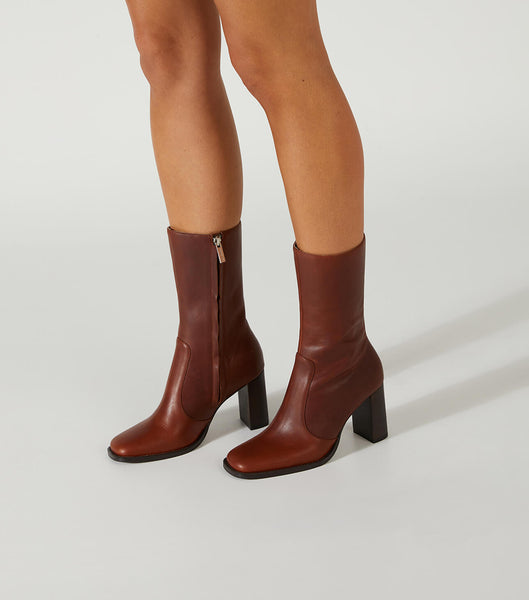 Botas de Tacon Tony Bianco Atlanta Cognac 8.5cm Marrones | PEJBT95773