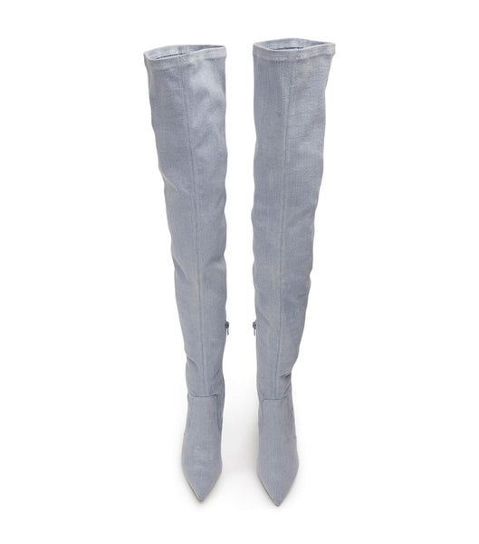 Botas de Tacon Tony Bianco Avah Denim Stretch 10.5cm Azules | BPESD32919