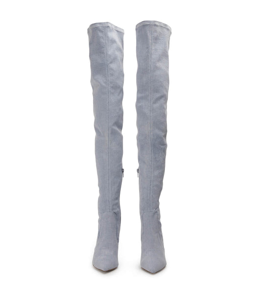 Botas de Tacon Tony Bianco Avah Denim Stretch 10.5cm Azules | BPESD32919