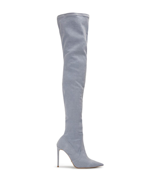 Botas de Tacon Tony Bianco Avah Denim Stretch 10.5cm Azules | BPESD32919