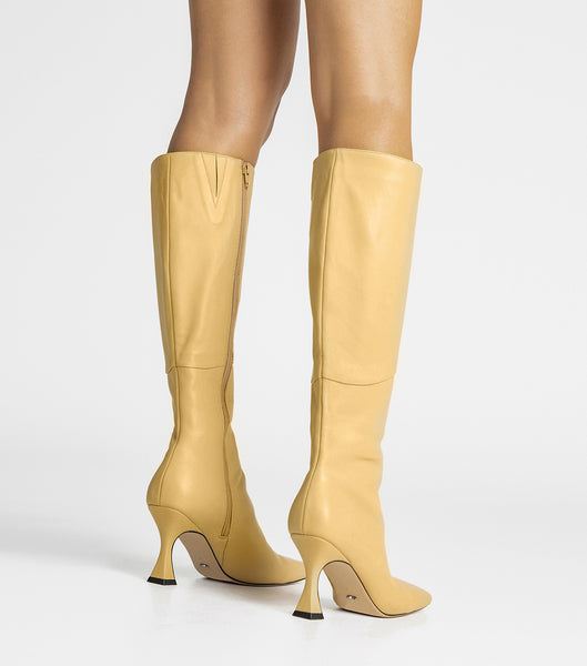 Botas de Tacon Tony Bianco Fantasy Butter Nappa 8cm Amarillo | LPESX49473