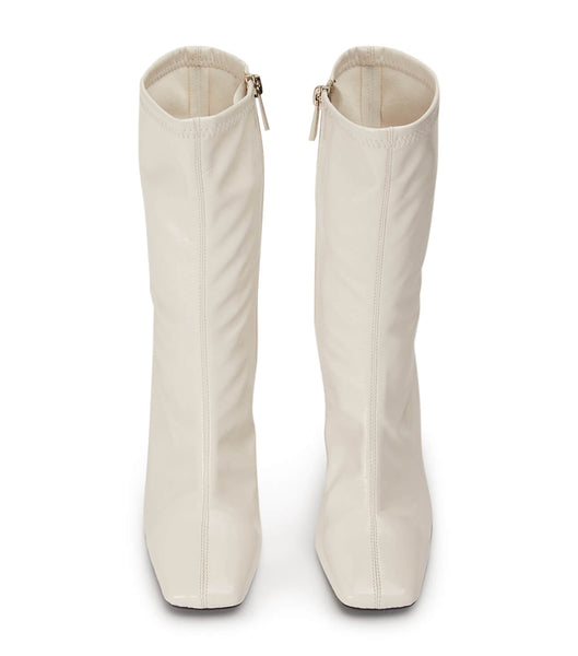 Botas de Tacon Tony Bianco Remie Ecru Crinkle Patent 10.5cm Blancas | UPETG23435