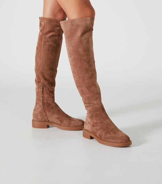 Botas hasta las rodillas Tony Bianco Chasey Saddle Suede 4.5cm Marrones | QPEWA48634