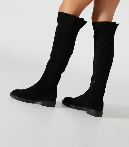 Botas hasta las rodillas Tony Bianco Chasey Black Suede 4.5cm Negras | SPENY10722