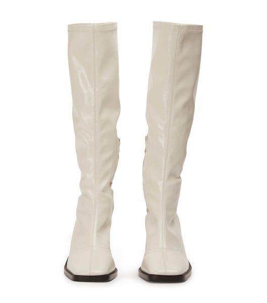 Botas hasta las rodillas Tony Bianco Damon Ecru Crinkle Patent 7.5cm Blancas | PPEQX65233