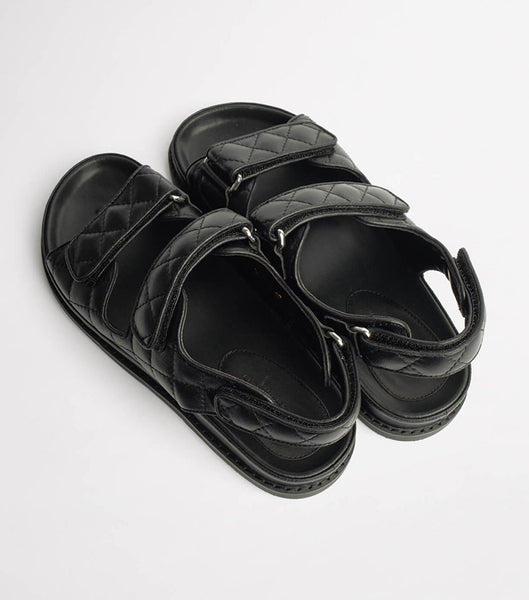 Chanclas Tony Bianco Hiranni Black Sheep Nappa 3.5cm Negras | PEQAV87445