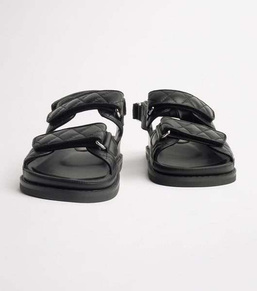 Chanclas Tony Bianco Hiranni Black Sheep Nappa 3.5cm Negras | PEQAV87445