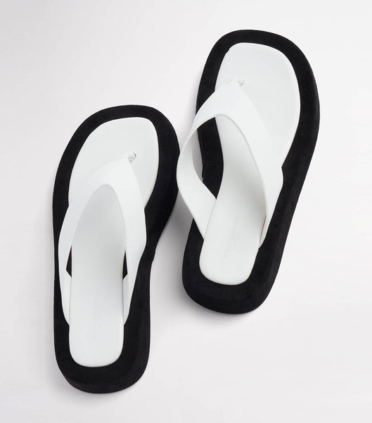 Chanclas Tony Bianco Ives Milk Capretto 3.5cm Blancas | PECVG73006