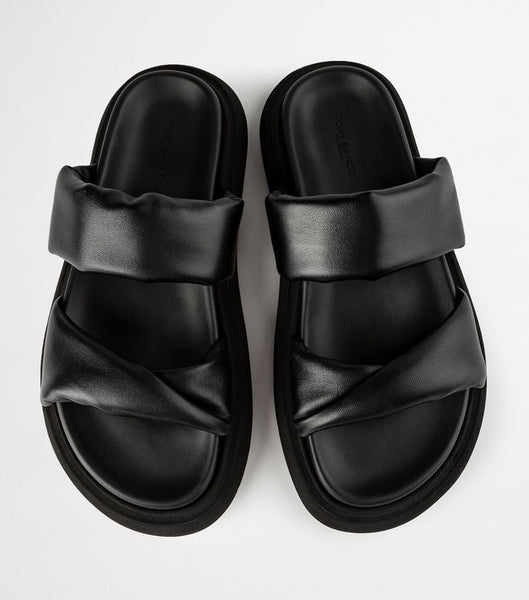 Chanclas Tony Bianco June Black Nappa 3cm Negras | ZPEMJ17495