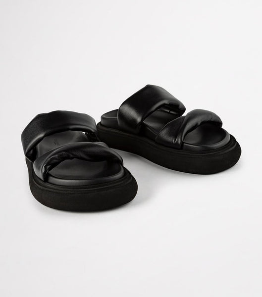 Chanclas Tony Bianco June Black Nappa 3cm Negras | ZPEMJ17495