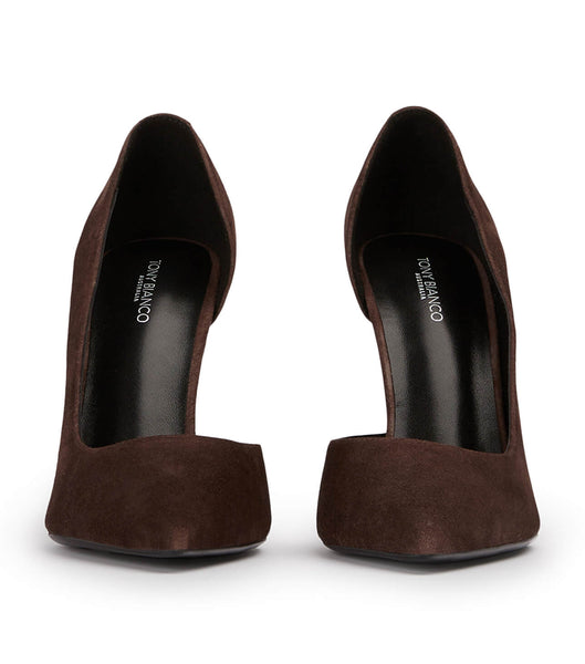 Court Shoes Tony Bianco Alyx Espresso Suede 10.5cm Chocolate | UPEND36411