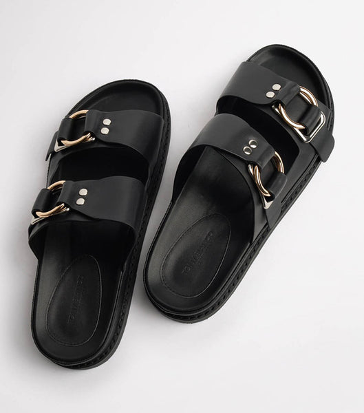 Flat Sandals Tony Bianco Hunter Black Como 3.5cm Negras | PEQCS19090