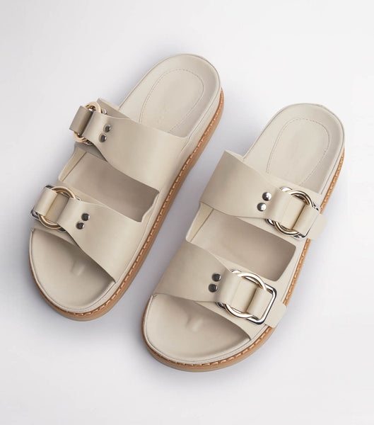 Flat Sandals Tony Bianco Hunter Vanilla Capretto 3.5cm Amarillo Claro | GPEEC88466