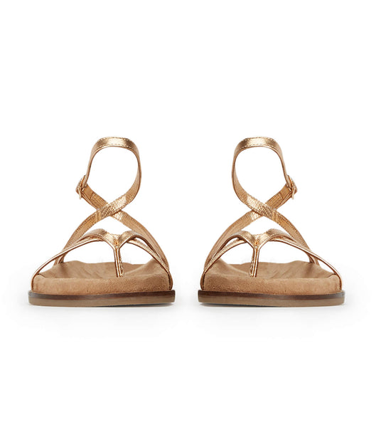 Flat Sandals Tony Bianco Lucie Antique Gold Nappa 1.5cm Doradas | TPEWZ50459