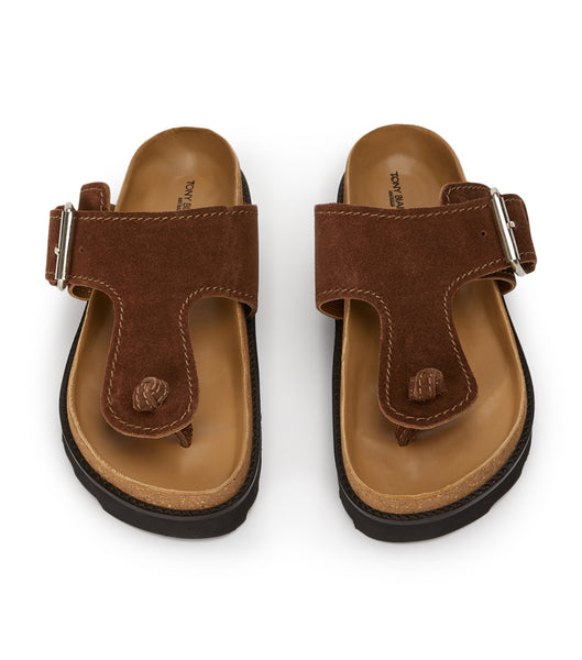 Flat Sandals Tony Bianco Marlo Choc Suede 3cm Marrones | XPEGW10705