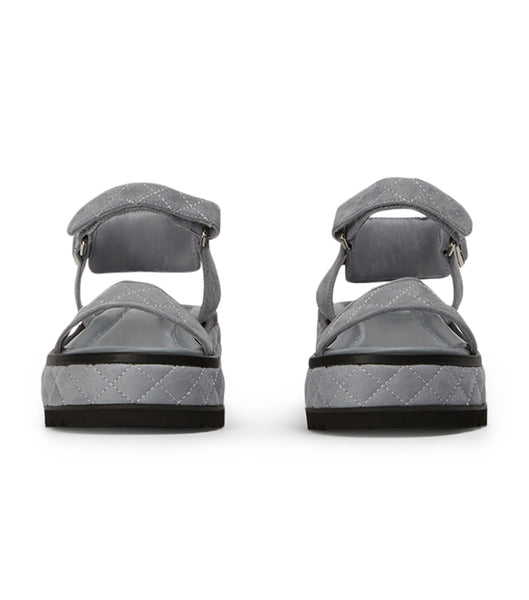 Flat Sandals Tony Bianco Zahara Steel Grey Suede 6cm Gris | PEJVR58541