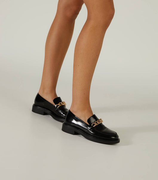 Loafers Tony Bianco Candice Black Hi Shine 4.5cm Negras | PEJKU84533