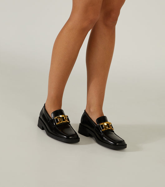 Loafers Tony Bianco Tia Black Hi Shine 4cm Negras | ZPEMJ60597