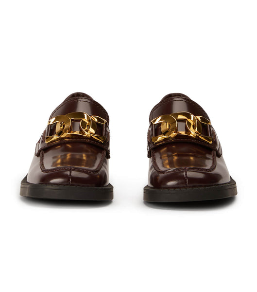 Loafers Tony Bianco Tia Vino Hi Shine 4cm Chocolate | XPEBH75230