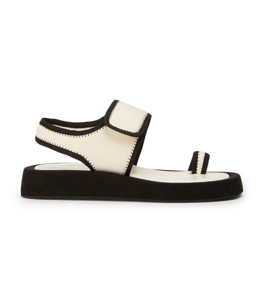 Sandalias Tony Bianco Iso White/Black Neoprene 3.5cm Blancas Negras | QPEWA91860