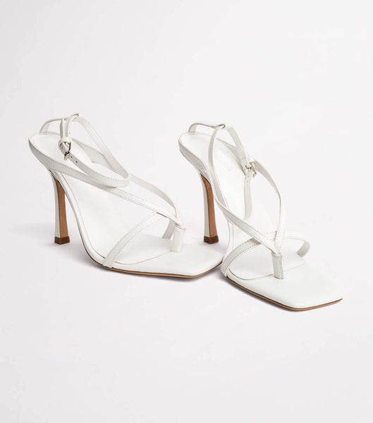 Sandalias de dedo Tony Bianco Faythe White Kid 10.5cm Blancas | YPEGT89414