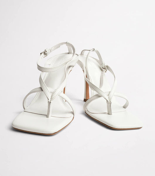 Sandalias de dedo Tony Bianco Faythe White Kid 10.5cm Blancas | YPEGT89414