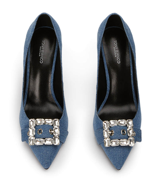 Tacones Brillantes Tony Bianco Abbey Washed Denim 10.5cm Azules | PEEGJ23423