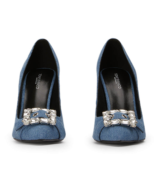 Tacones Brillantes Tony Bianco Abbey Washed Denim 10.5cm Azules | PEEGJ23423