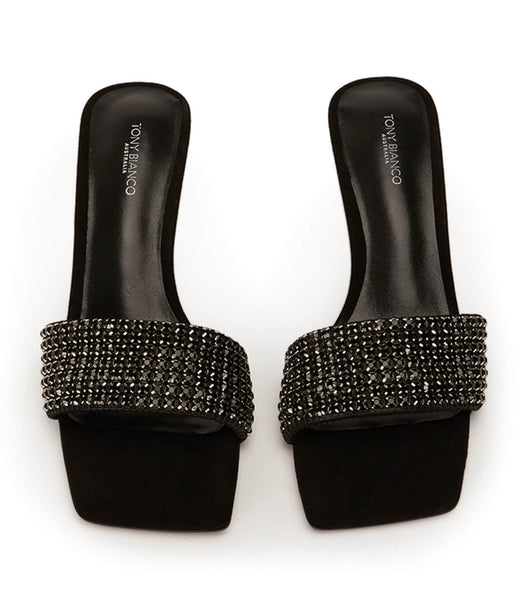 Tacones Brillantes Tony Bianco Amos Black Crystal/Black Suede 6.5cm Negras | TPEPQ81747