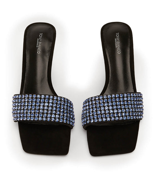 Tacones Brillantes Tony Bianco Amos Blue Crystal/Black Suede 6.5cm Azules Negras | SPENY26754