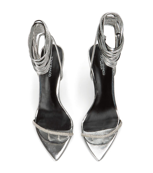 Tacones Brillantes Tony Bianco Makai Silver Foil 10.5cm Plateadas | APEWC77480