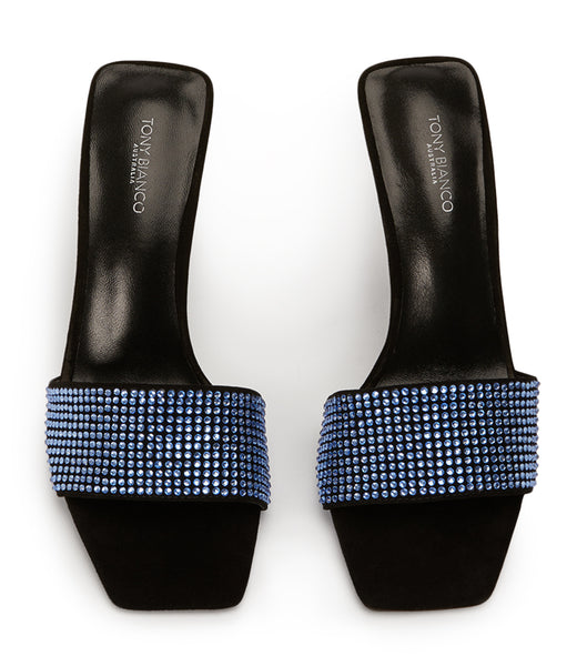 Tacones Brillantes Tony Bianco Naomi Blue Crystal/Black Suede 10.5cm Azules Negras | PEQAV38073