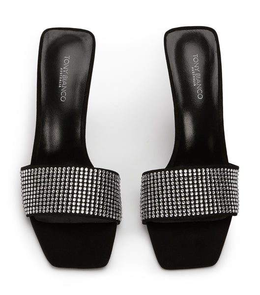 Tacones Brillantes Tony Bianco Naomi Clear Crystal/Black Suede 10.5cm Negras | PENEJ38665