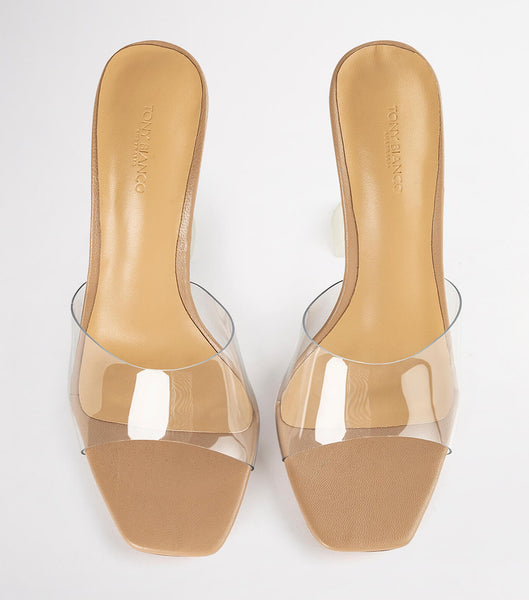 Tacones Brillantes Tony Bianco Serri Clear Vinylite/Skin Nappa 10.5cm Arena | PENZX76054