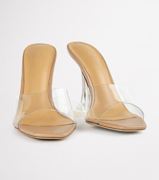 Tacones Brillantes Tony Bianco Serri Clear Vinylite/Skin Nappa 10.5cm Arena | PENZX76054