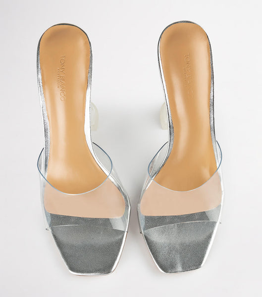 Tacones Brillantes Tony Bianco Serri Clear Vinylite/Silver 10.5cm Plateadas | PPEER84567