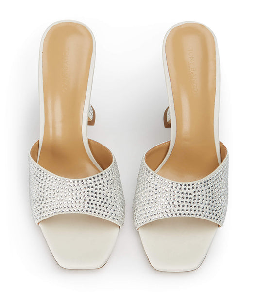 Tacones Brillantes Tony Bianco Serri Ivory Satin 10.5cm Blancas | APEWC86951