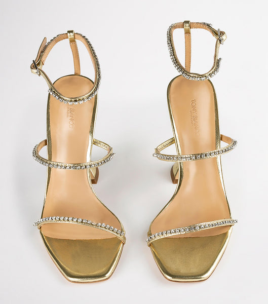 Tacones Brillantes Tony Bianco Shy Gold Nappa Metallic 10.5cm Doradas Metal | LPETR32954