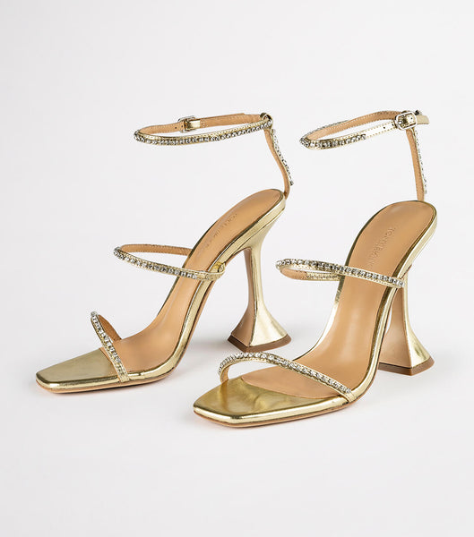 Tacones Brillantes Tony Bianco Shy Gold Nappa Metallic 10.5cm Doradas Metal | LPETR32954