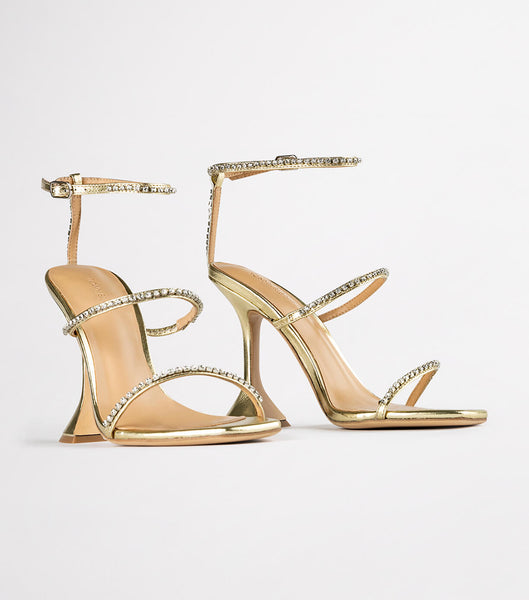 Tacones Brillantes Tony Bianco Shy Gold Nappa Metallic 10.5cm Doradas Metal | LPETR32954