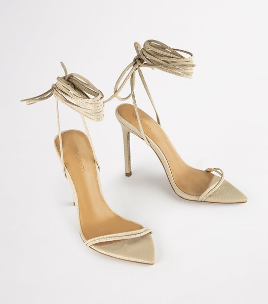 Tacones De Novia Tony Bianco Millie Vanilla Snake 10.5cm Amarillo Claro | APEDF48610