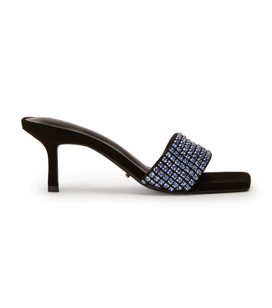 Tacones bajos Tony Bianco Amos Blue Crystal/Black Suede 6.5cm Azules Negras | YPEVQ80416