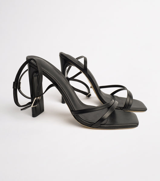 Tacones con tiras Tony Bianco Fiance Black Kid 11cm Negras | LPESX77236