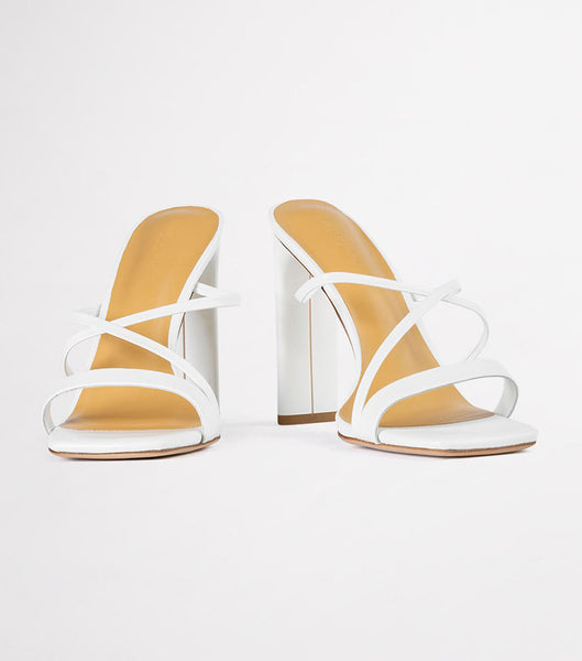 Tacones con tiras Tony Bianco Fior White Kid 11cm Blancas | QPEUV24944