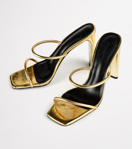 Tacones con tiras Tony Bianco Florence Gold Foil 11cm Doradas | PEZDE66295