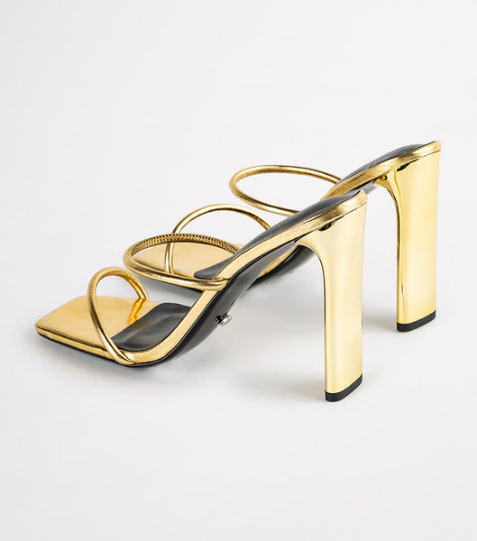 Tacones con tiras Tony Bianco Florence Gold Foil 11cm Doradas | PEZDE66295